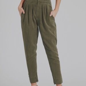 Women Large FRAME Denim Military Green High Waist Harem Pants